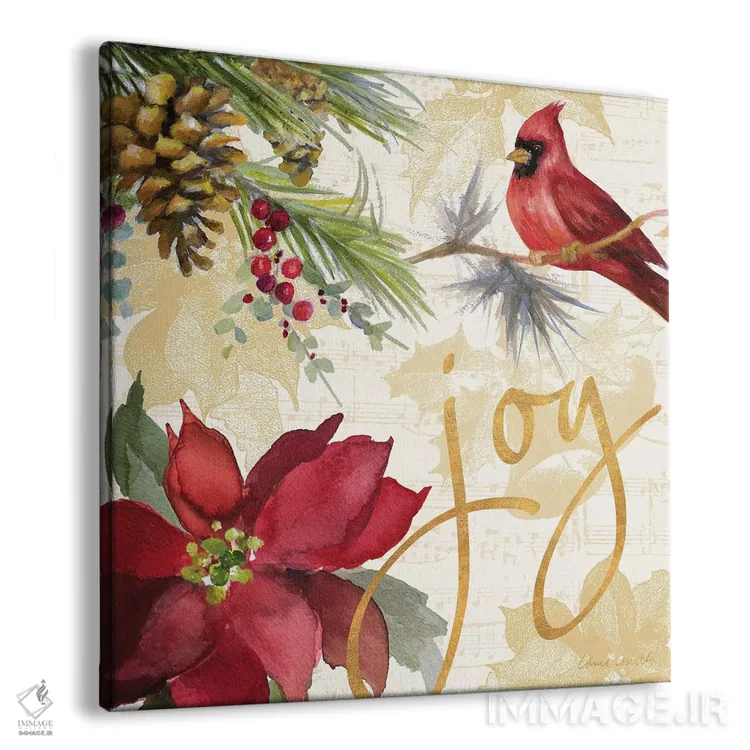 تابلو دکوراتیو "پوئینستیا کریسمس I" اثر لینی لورث - نمای پرسپکتیو محصول