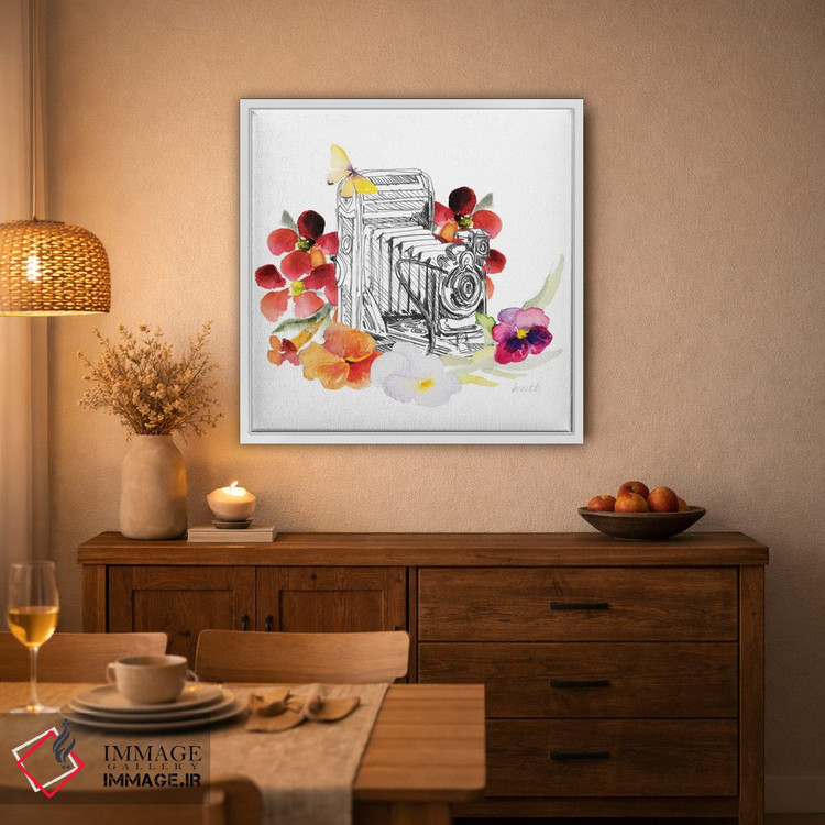 تابلو دکوراتیو "طرح دوربین روی گل های پاییزی I" اثر لینی لورث - D2W