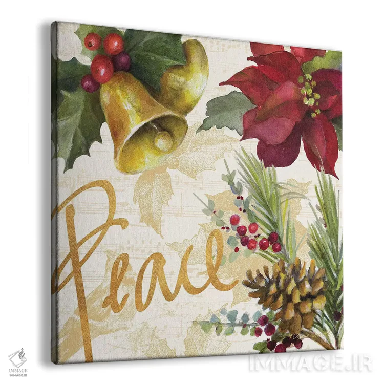 تابلو دکوراتیو "پوئینستیا کریسمس II" اثر لینی لورث - نمای پرسپکتیو محصول