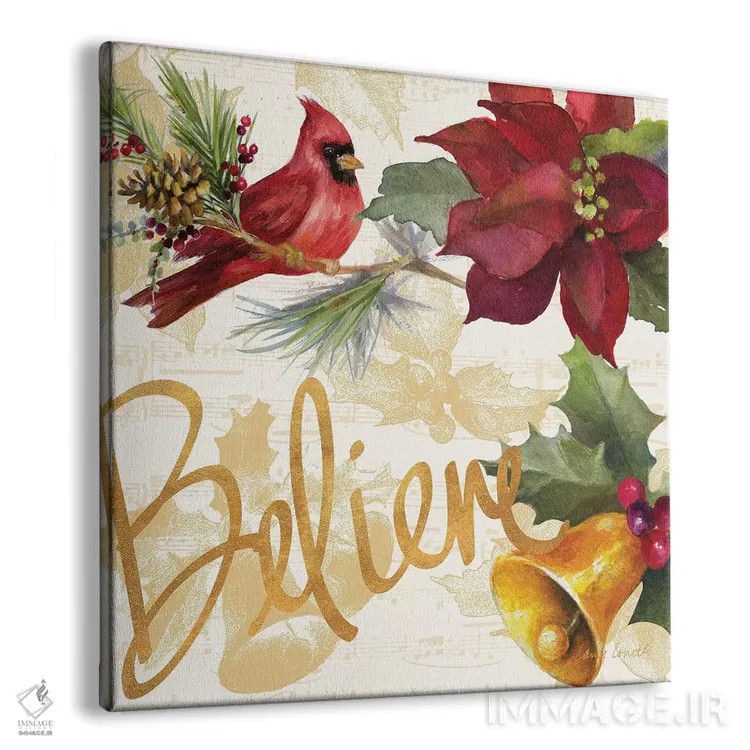 تابلو دکوراتیو "پوئینستیا کریسمس IV" اثر لینی لورث - نمای پرسپکتیو محصول