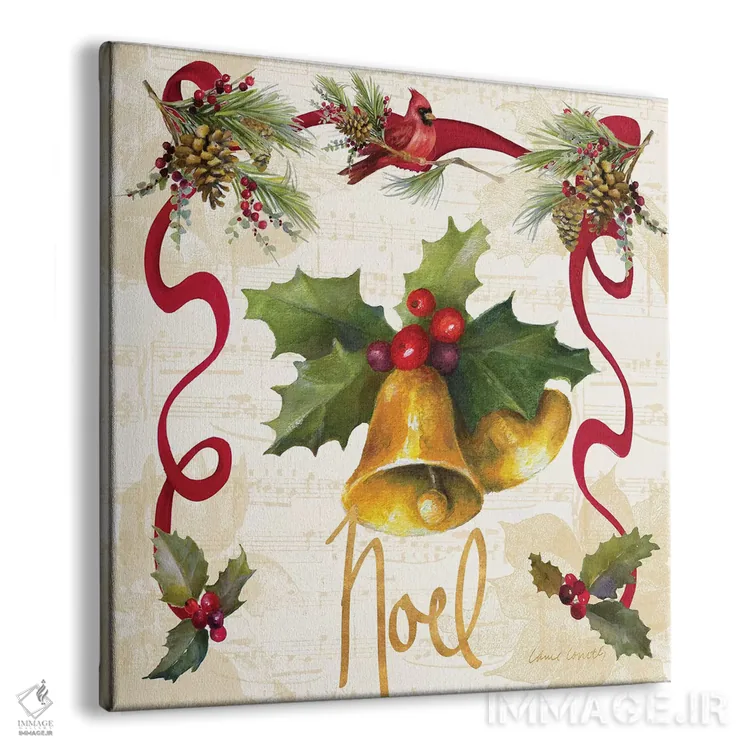 تابلو دکوراتیو "ریسه پوئینستیا کریسمس III" اثر لینی لورث - نمای پرسپکتیو محصول