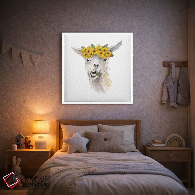 تابلو دکوراتیو "لامای گلدار I" اثر لینی لورث - D1W