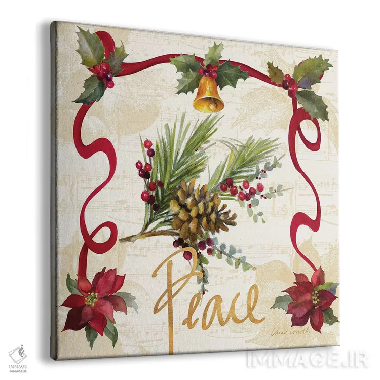 تابلو دکوراتیو "ریسه پوئینستیا کریسمس II" اثر لینی لورث - نمای پرسپکتیو محصول