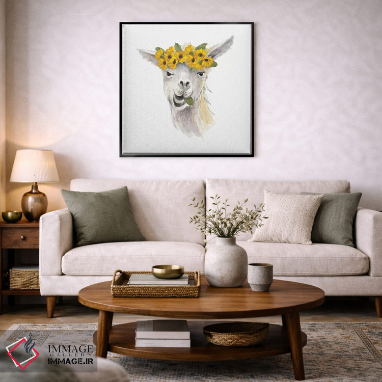 تابلو دکوراتیو "لامای گلدار I" اثر لینی لورث - D3B