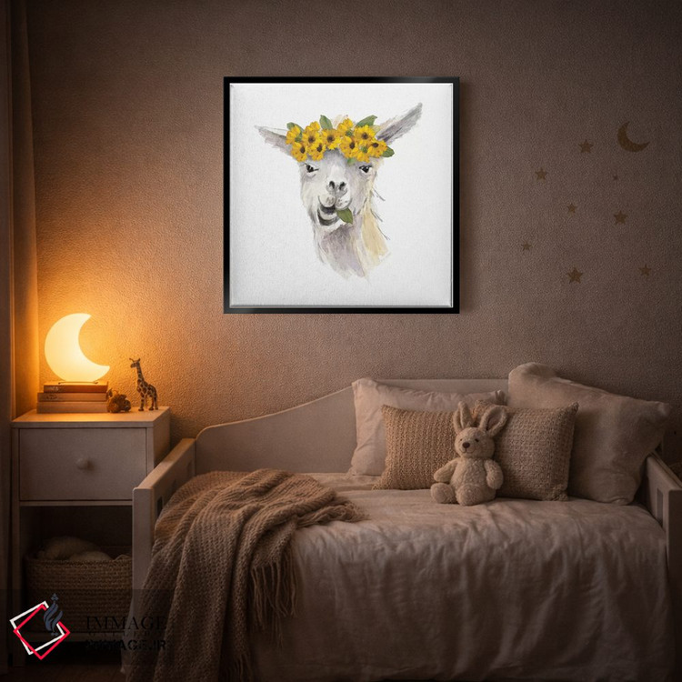 تابلو دکوراتیو "لامای گلدار I" اثر لینی لورث - D5B