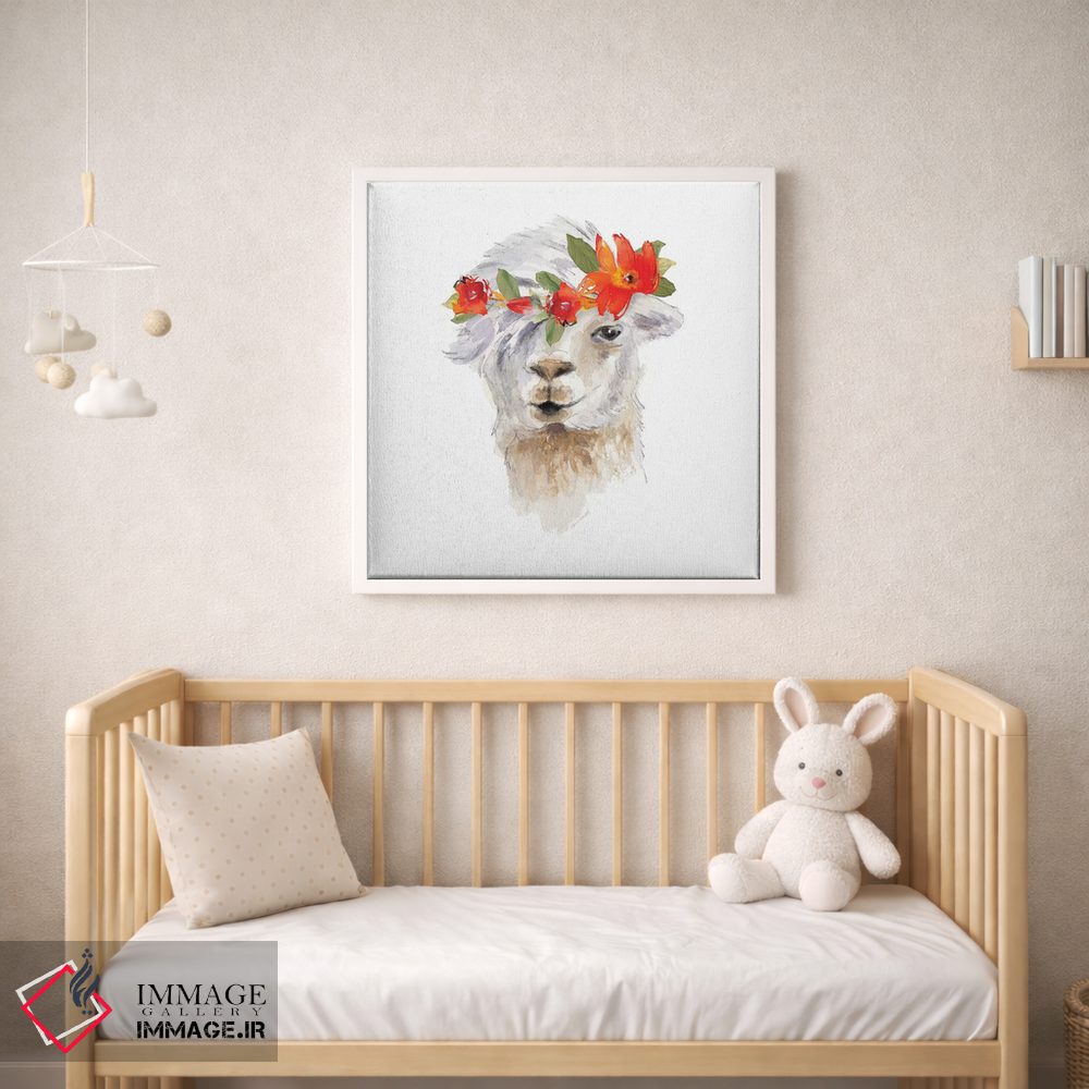 تابلو دکوراتیو "لامای گلدار II" اثر لینی لورث - D1W
