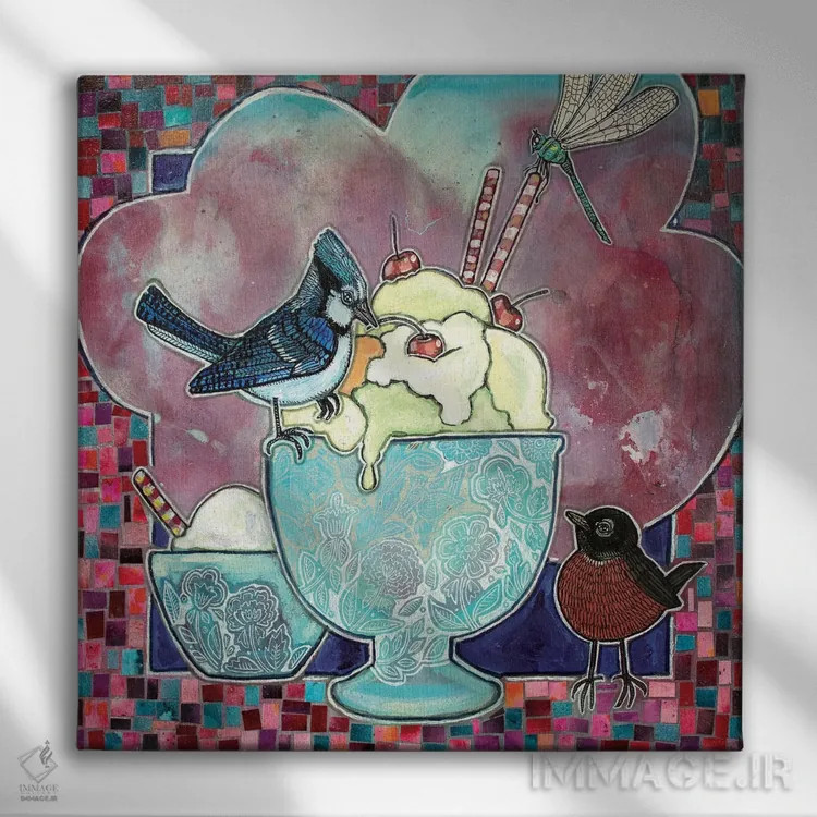 تابلو دکوراتیو مراسم بستنی خوری اثر لینت شلی - نمای روبهرو روی دیوار