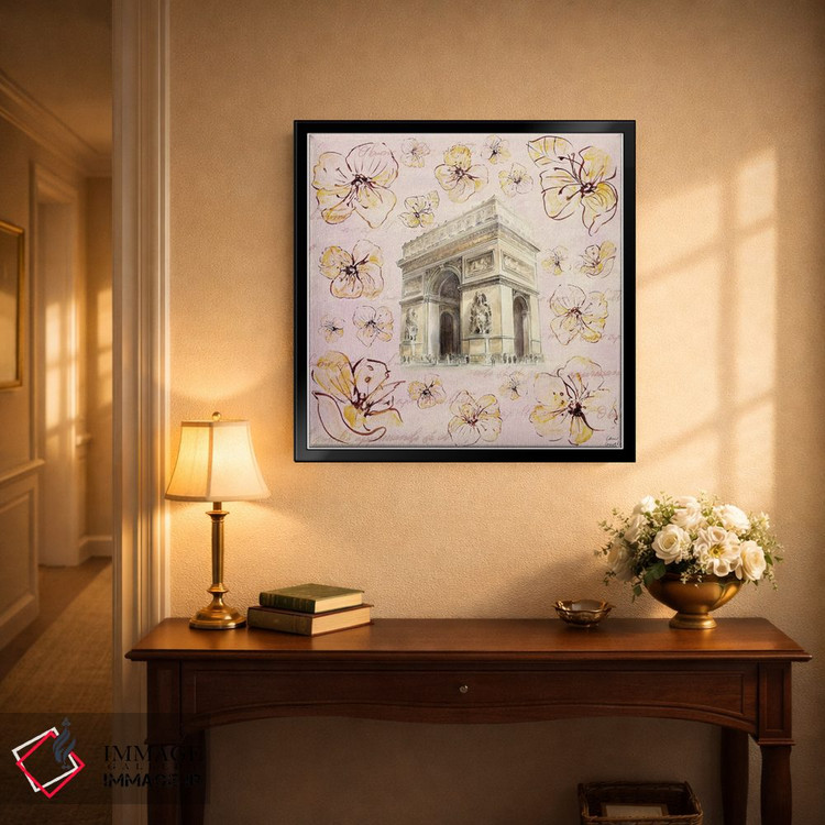 تابلو دکوراتیو "پاریس طلایی روی گل ها II" اثر لینی لورث - D3B