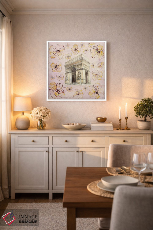 تابلو دکوراتیو "پاریس طلایی روی گل ها II" اثر لینی لورث - D4W