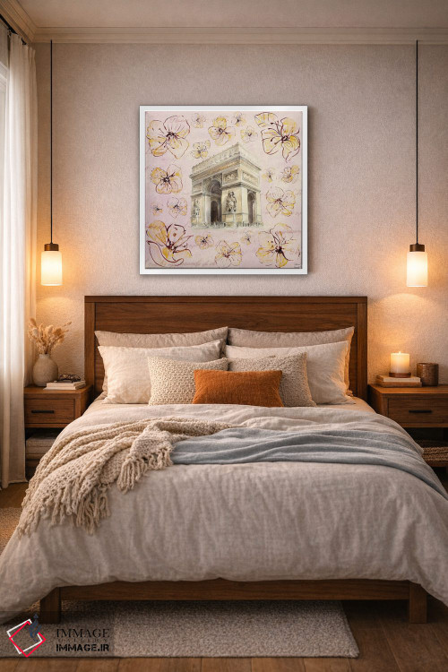 تابلو دکوراتیو "پاریس طلایی روی گل ها II" اثر لینی لورث - D5W