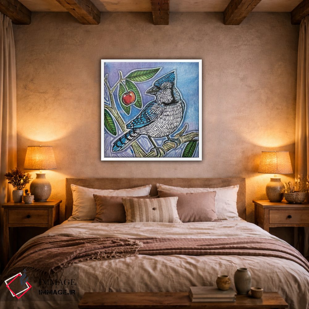 تابلو دکوراتیو گیلاس شیرین آبی اثر لینت شلی - D1W