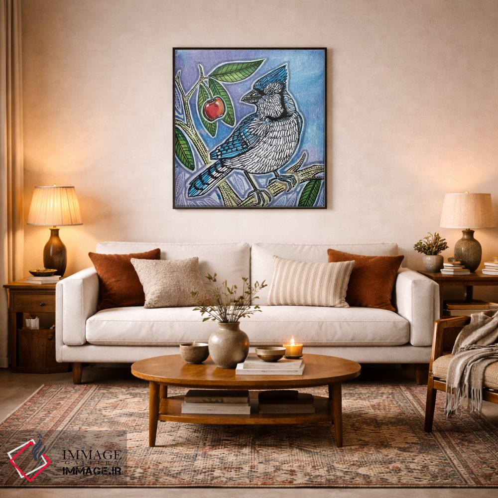 تابلو دکوراتیو گیلاس شیرین آبی اثر لینت شلی - D4B