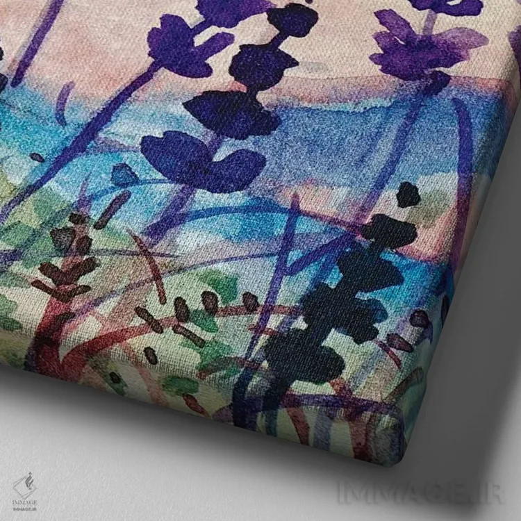 تابلو دکوراتیو دانه ها بر خط افق توپانگا اثر لویزا میلیسنت - نمای نزدیک بافت بوم