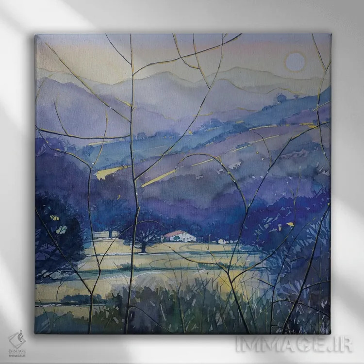 تابلو دکوراتیو عصر زمستانی در مزرعه کینگ ژیلت اثر لویزا میلیسنت - نمای روبهرو روی دیوار