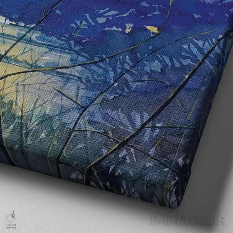 تابلو دکوراتیو عصر زمستانی در مزرعه کینگ ژیلت اثر لویزا میلیسنت - نمای نزدیک بافت بوم