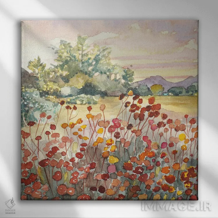 تابلو دکوراتیو سرشاخه های بذر مزرعه پیتر استراوس اثر لویزا میلیسنت - نمای روبهرو روی دیوار