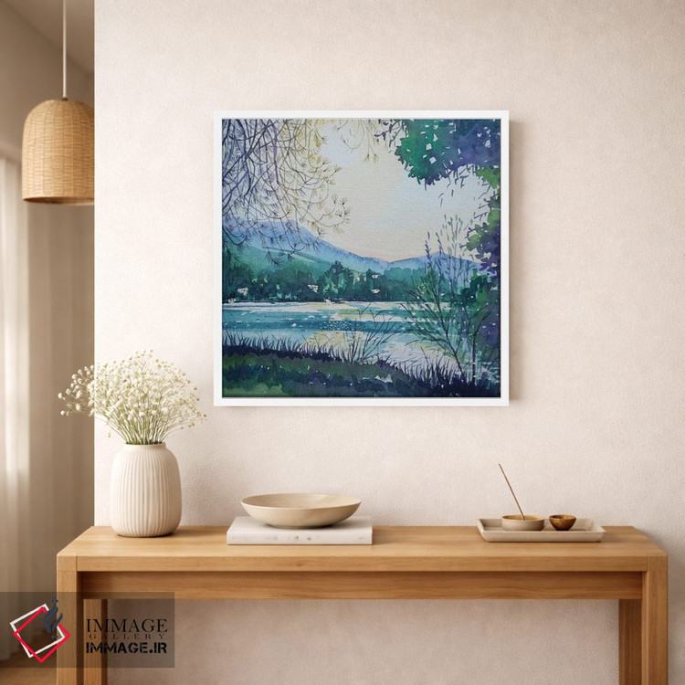 تابلو دکوراتیو صبح زود کنار دریاچه اثر لویزا میلیسنت - D1W
