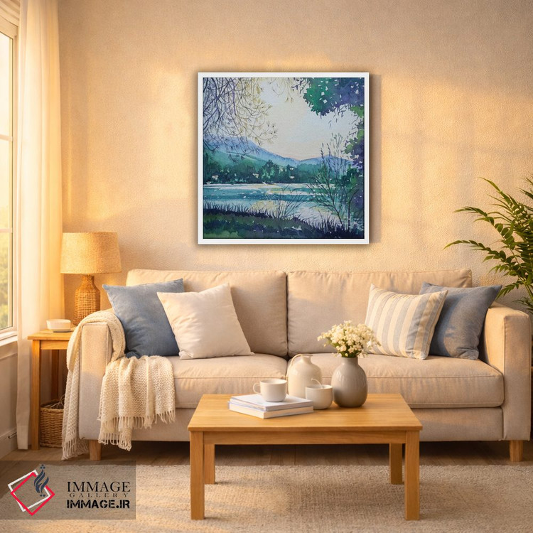 تابلو دکوراتیو صبح زود کنار دریاچه اثر لویزا میلیسنت - D4W