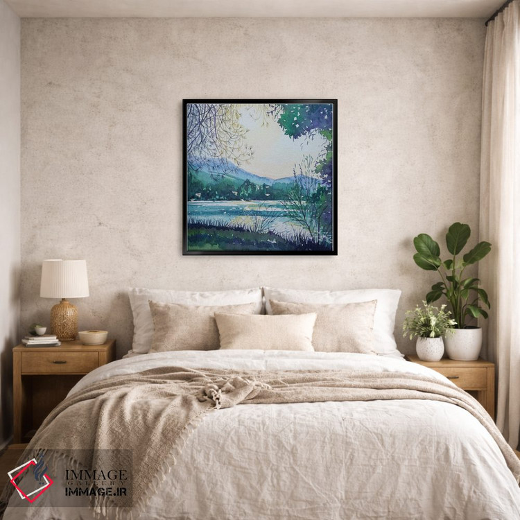 تابلو دکوراتیو صبح زود کنار دریاچه اثر لویزا میلیسنت - D5B