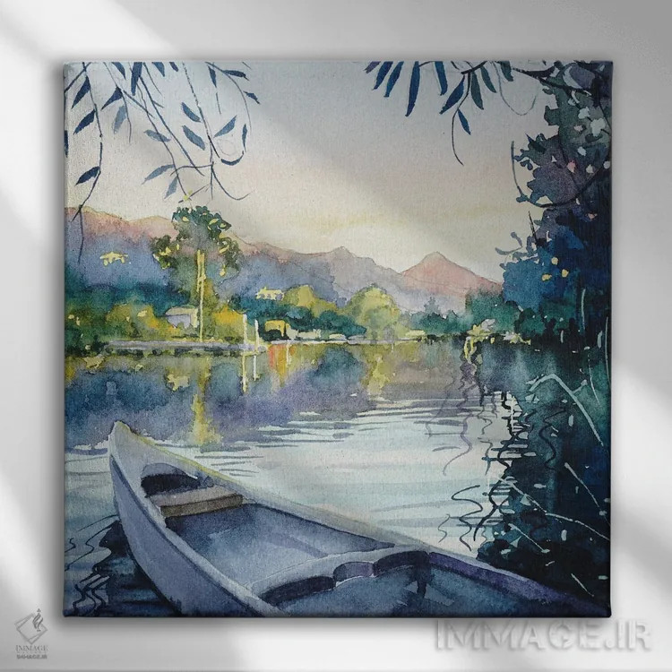 تابلو دکوراتیو گرگ و میش از اسکله اثر لویزا میلیسنت - نمای روبهرو روی دیوار