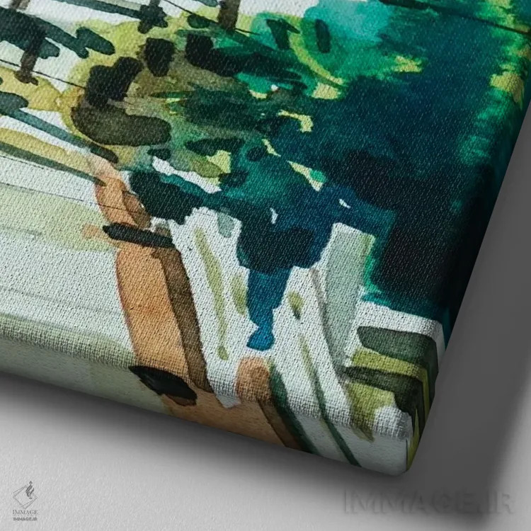 تابلو دکوراتیو خیابان پیاده روی ۹۰۲۶۶ اثر لویزا میلیسنت - نمای نزدیک بافت بوم