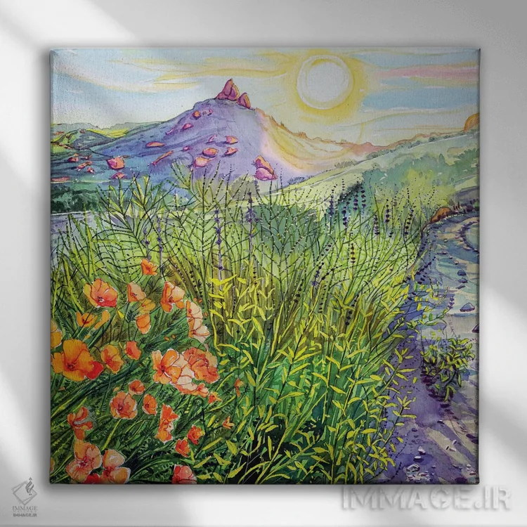 تابلو دکوراتیو بهار بلوط های سنگی اثر لویزا میلیسنت - نمای روبهرو روی دیوار