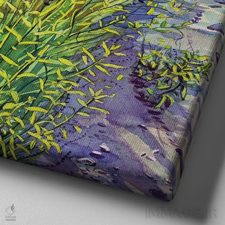 تابلو دکوراتیو بهار بلوط های سنگی اثر لویزا میلیسنت - نمای نزدیک بافت بوم