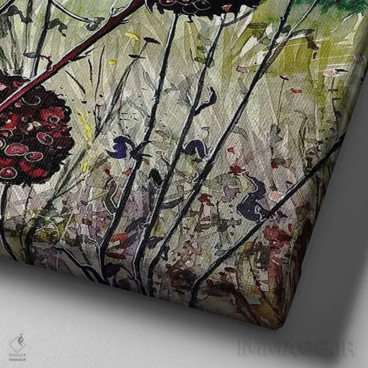 تابلو دکوراتیو گندم سیاه نوامبر اثر لویزا میلیسنت - نمای نزدیک بافت بوم