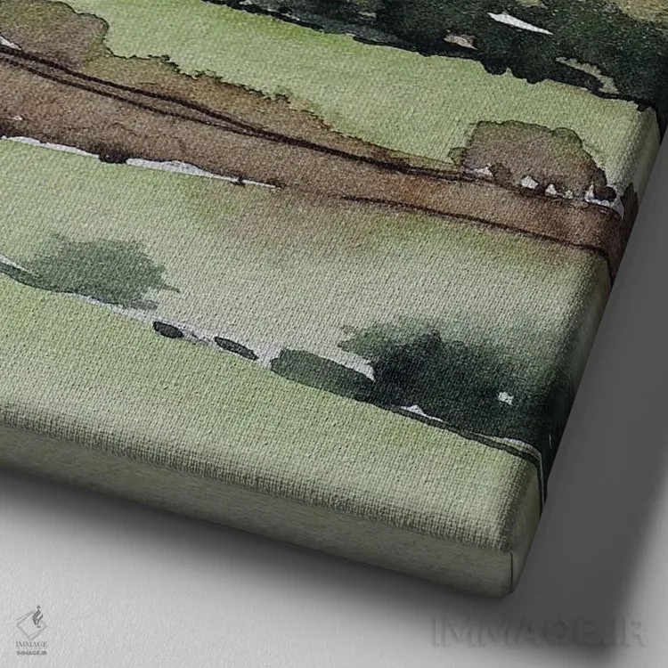 تابلو دکوراتیو تپه های زمستانی خیس اثر لویزا میلیسنت - نمای نزدیک بافت بوم