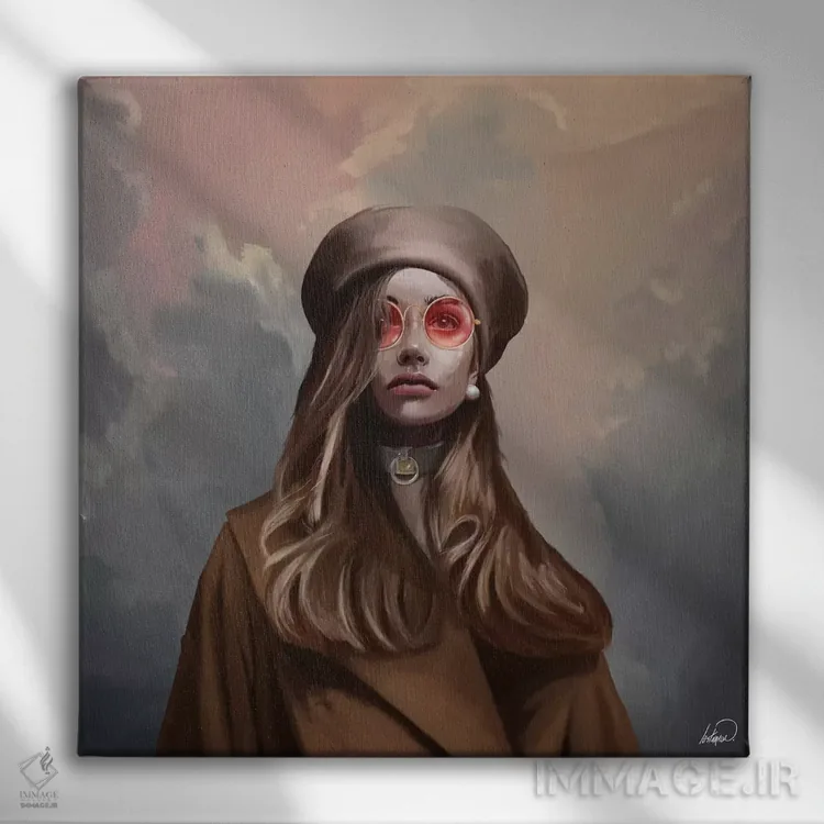 تابلو دکوراتیو شکوفه مد روز اثر لاستاناو - نمای روبهرو روی دیوار