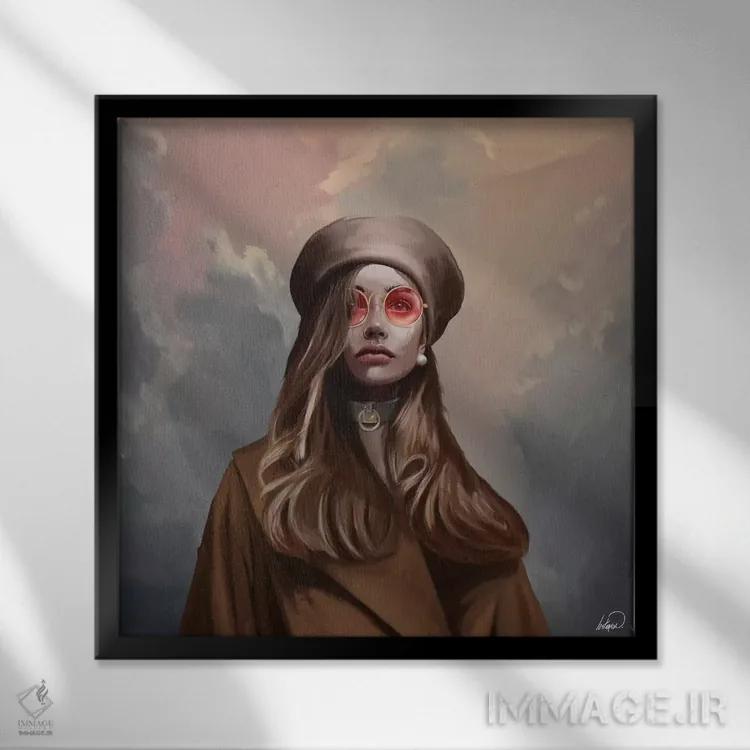 تابلو دکوراتیو شکوفه مد روز اثر لاستاناو - نمای قابدار مشکی