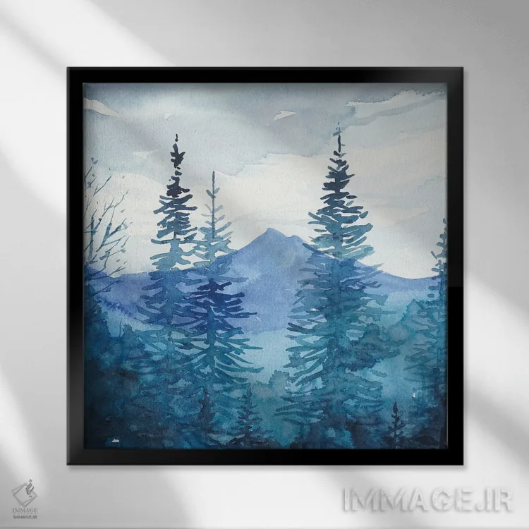 تابلو دکوراتیو زمستان اثر لویزا میلیسنت - نمای قابدار مشکی