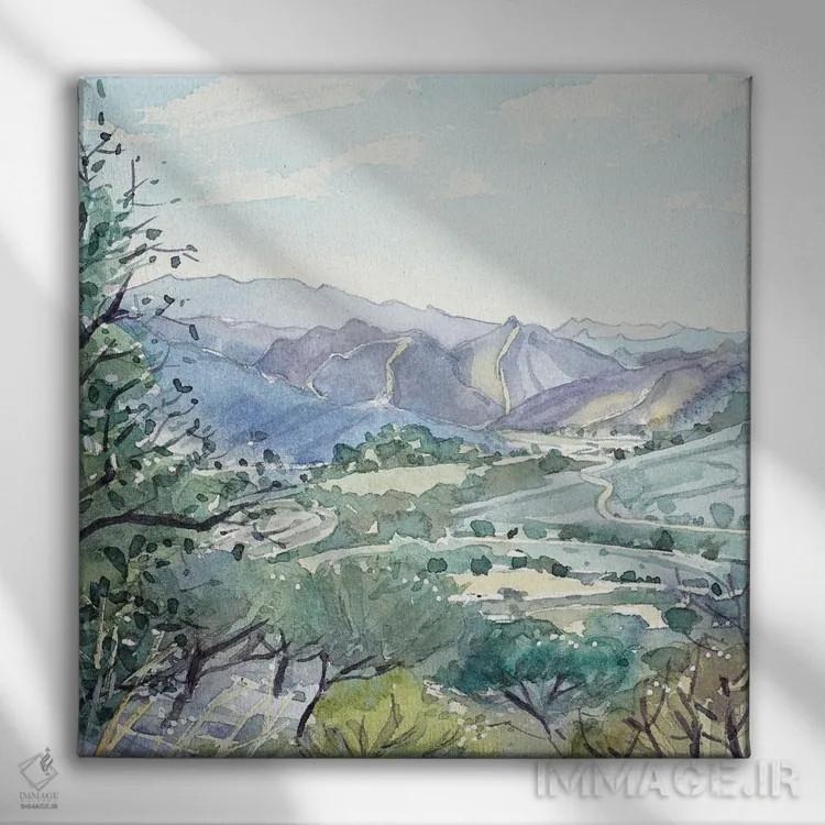 تابلو دکوراتیو نهر مالیبو از دره لاس ویرجنس اثر لویزا میلیسنت - نمای روبهرو روی دیوار