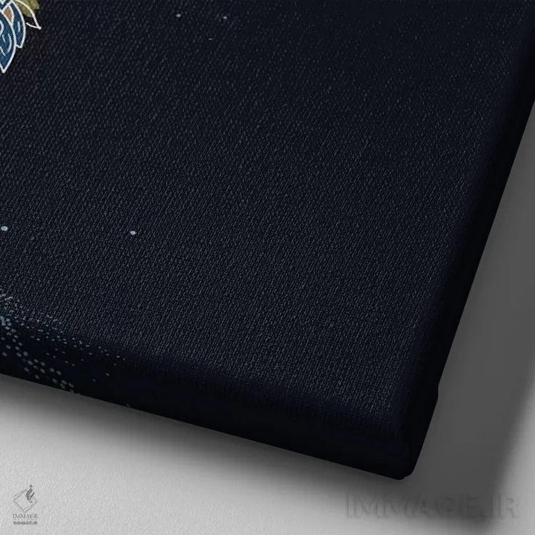 تابلو دکوراتیو درنای روی کیمونوی ژاپنی اثر لاستاناو - نمای نزدیک بافت بوم