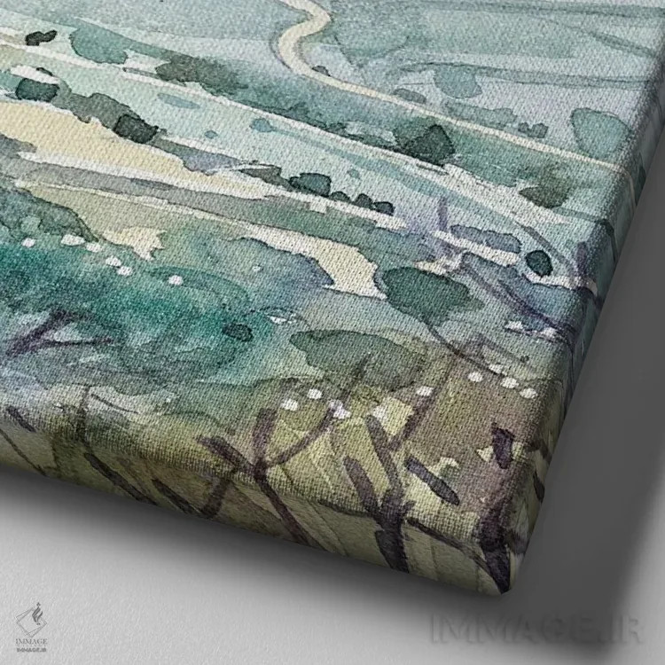 تابلو دکوراتیو نهر مالیبو از دره لاس ویرجنس اثر لویزا میلیسنت - نمای نزدیک بافت بوم