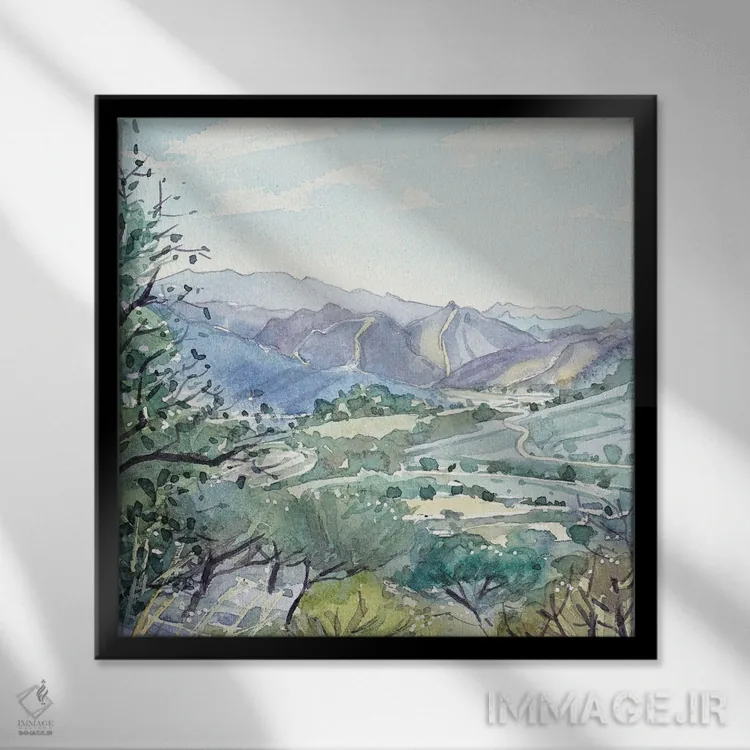 تابلو دکوراتیو نهر مالیبو از دره لاس ویرجنس اثر لویزا میلیسنت - نمای قابدار مشکی