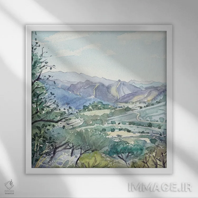 تابلو دکوراتیو نهر مالیبو از دره لاس ویرجنس اثر لویزا میلیسنت - نمای قابدار سفید