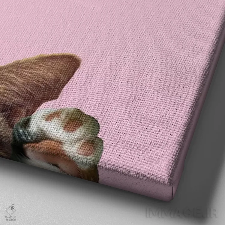 تابلو دکوراتیو خداحافظ گربه اثر لاستاناو - نمای نزدیک بافت بوم