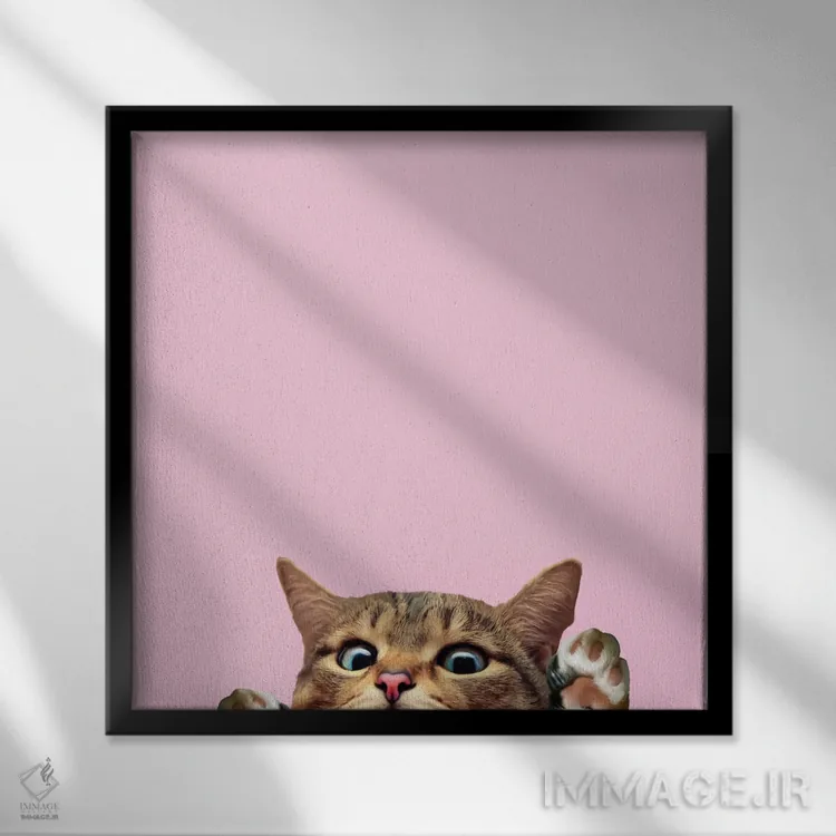 تابلو دکوراتیو خداحافظ گربه اثر لاستاناو - نمای قابدار مشکی