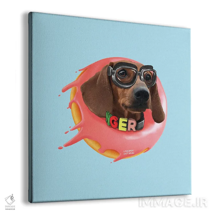 تابلو دکوراتیو داشهوند و دونات اثر لاستاناو - نمای پرسپکتیو محصول