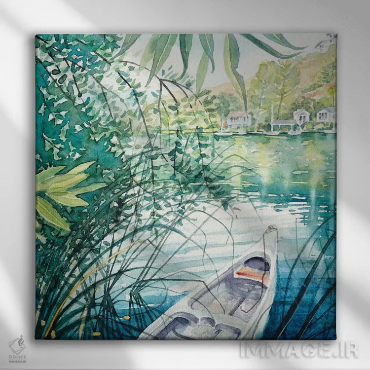 تابلو دکوراتیو اسکله در بهار اثر لویزا میلیسنت - نمای روبهرو روی دیوار