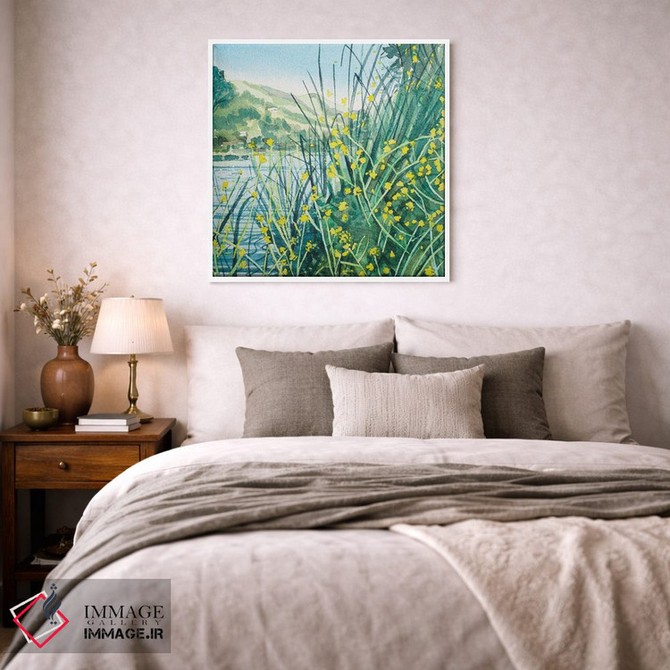 تابلو دکوراتیو رنگ های بهاری در کنار دریاچه اثر لویزا میلیسنت - D2W