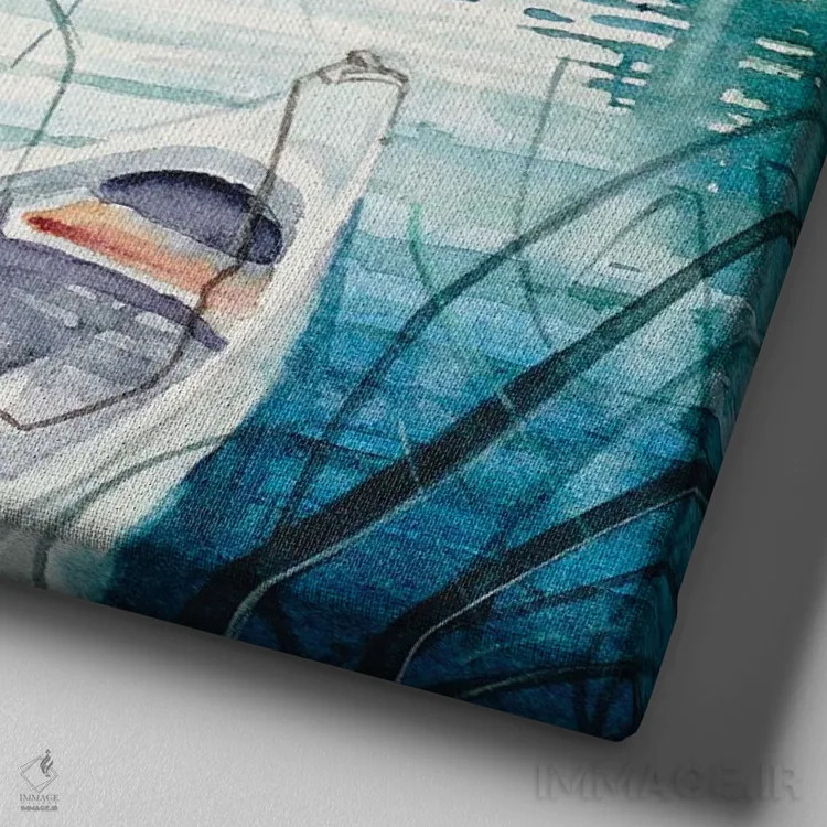 تابلو دکوراتیو اسکله در بهار اثر لویزا میلیسنت - نمای نزدیک بافت بوم