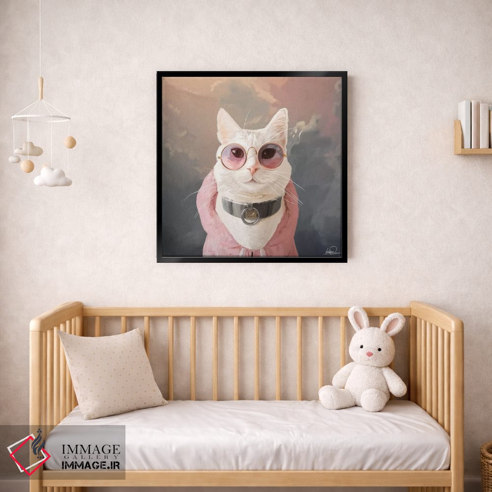 تابلو دکوراتیو پرتره گربه مد روز اثر لاستاناو - D2B
