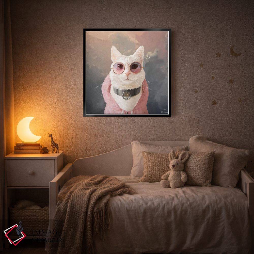 تابلو دکوراتیو پرتره گربه مد روز اثر لاستاناو - D3B