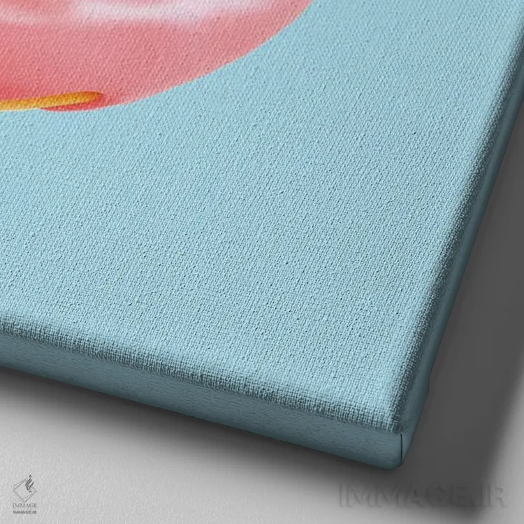 تابلو دکوراتیو داشهوند و دونات اثر لاستاناو - نمای نزدیک بافت بوم