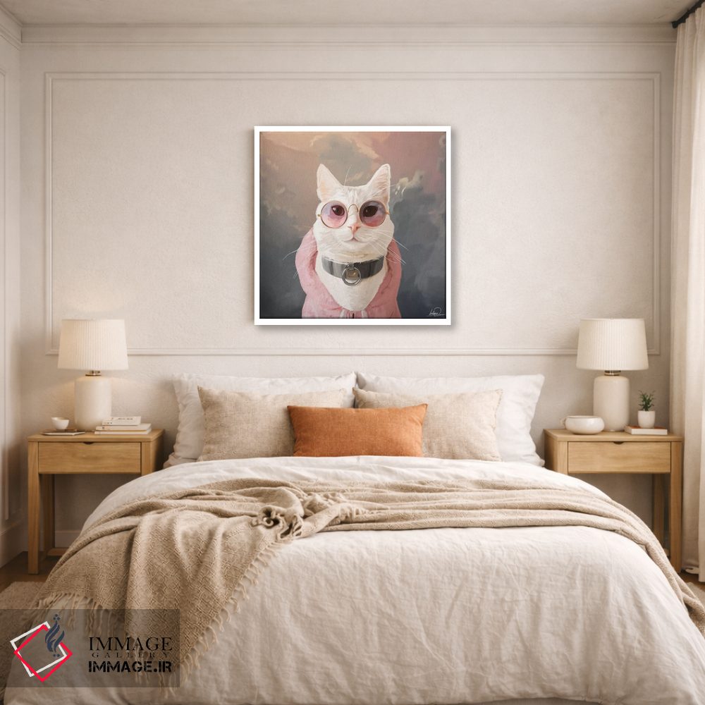 تابلو دکوراتیو پرتره گربه مد روز اثر لاستاناو - D4W