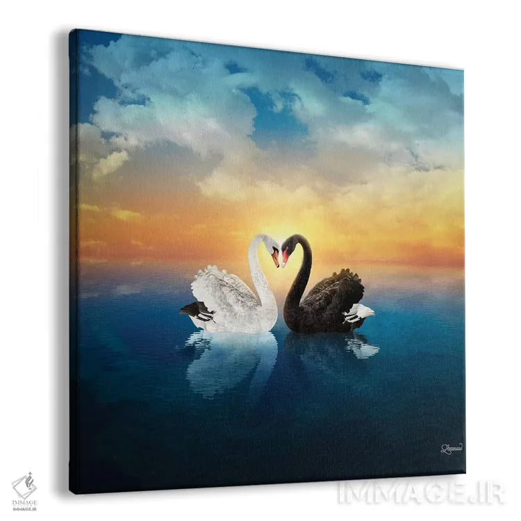 تابلو دکوراتیو عشق قوها اثر لاستاناو - نمای پرسپکتیو محصول