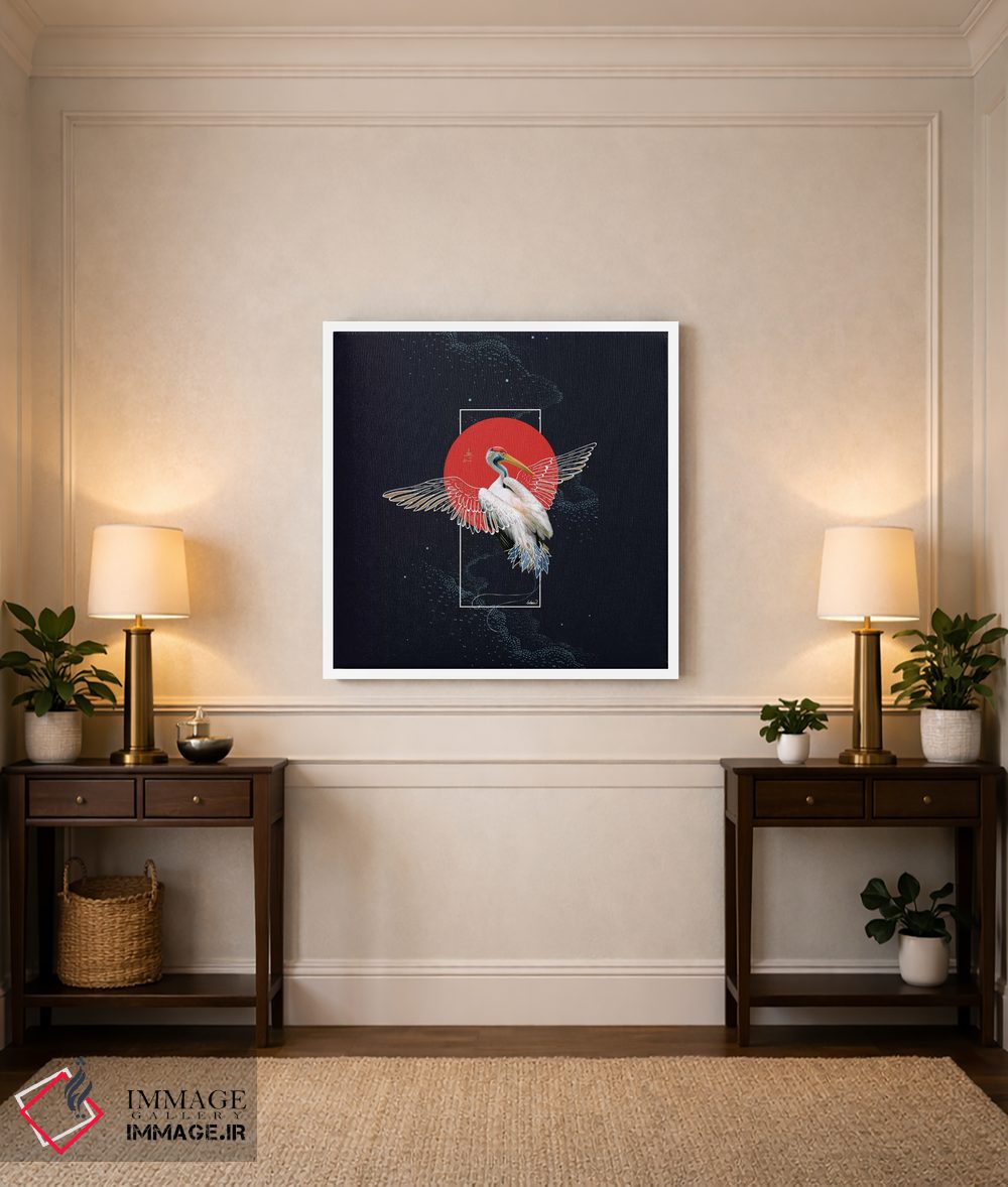 تابلو دکوراتیو درنای روی کیمونوی ژاپنی اثر لاستاناو - D5W