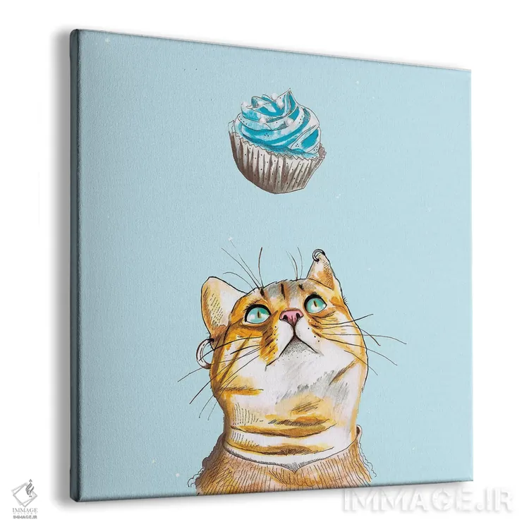 تابلو دکوراتیو کیک دوست دار گربه اثر لاستاناو - نمای پرسپکتیو محصول